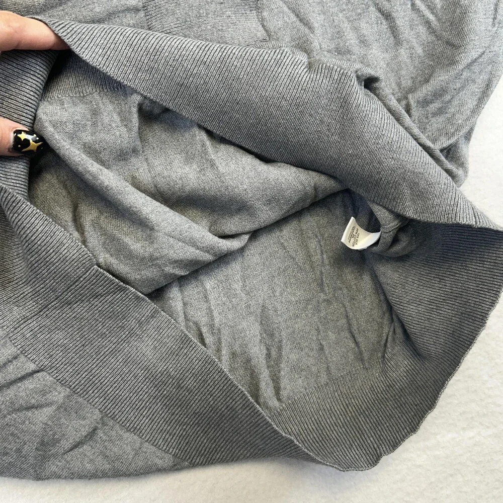 Banana Republic Sweater Mens Large Gray Silk Cotton Cashmere V Neck Pullover